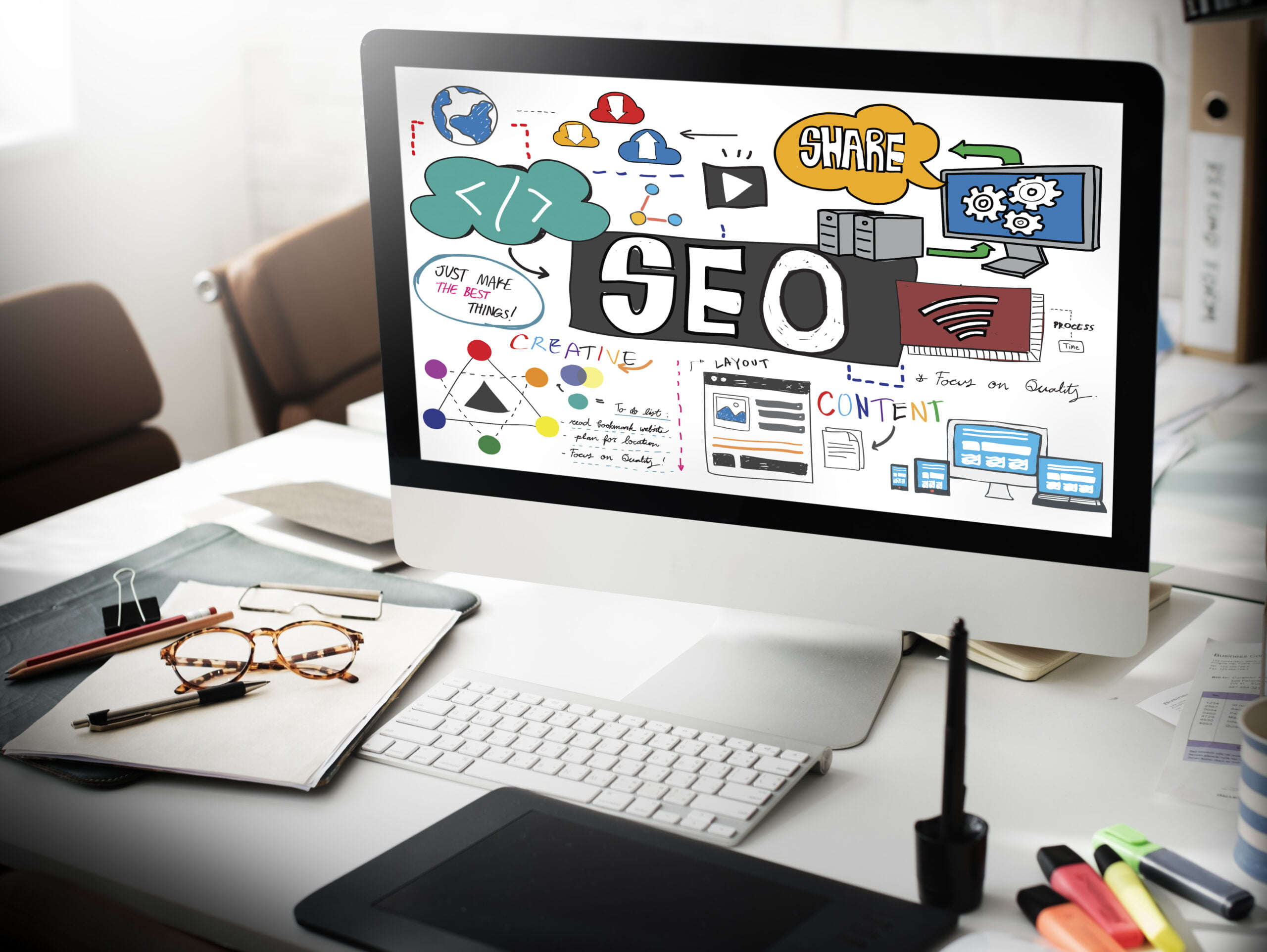 Visual guide to SEO best practices, helping you optimize your website for top search engine rankings.